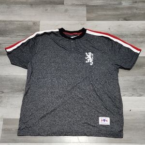 Lions Crest English Laundry Henley Red White Gray Embroidered Logo Mens 3X